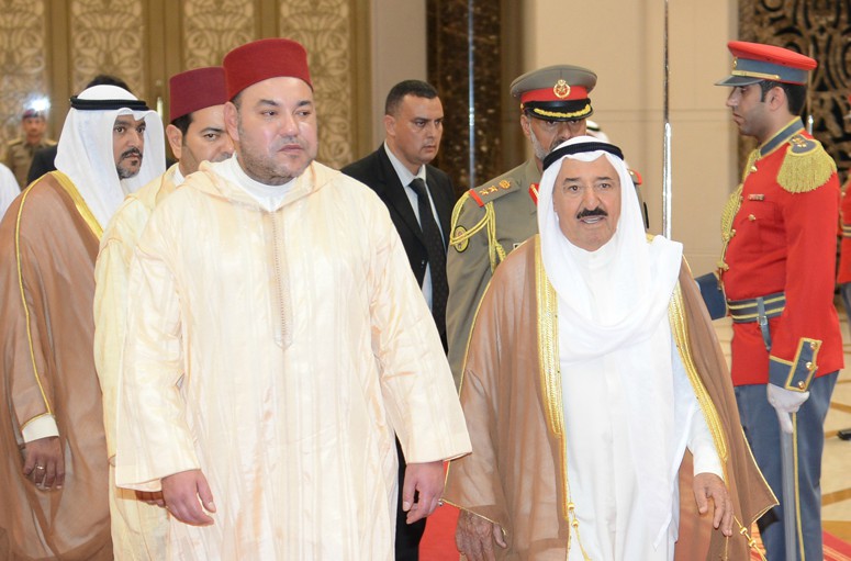 جلالة الملك يهنئ صاحب السمو الشيخ صباح الأحمد الجابر الصباح بمناسبة تعافيه من عارض صحي