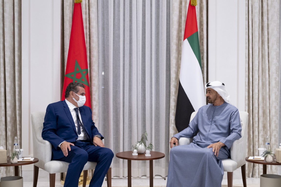 ولي عهد أبو ظبي يستقبل رئيس الحكومة السيد عزيز أخنوش مبعوثا خاصا من جلالة الملك