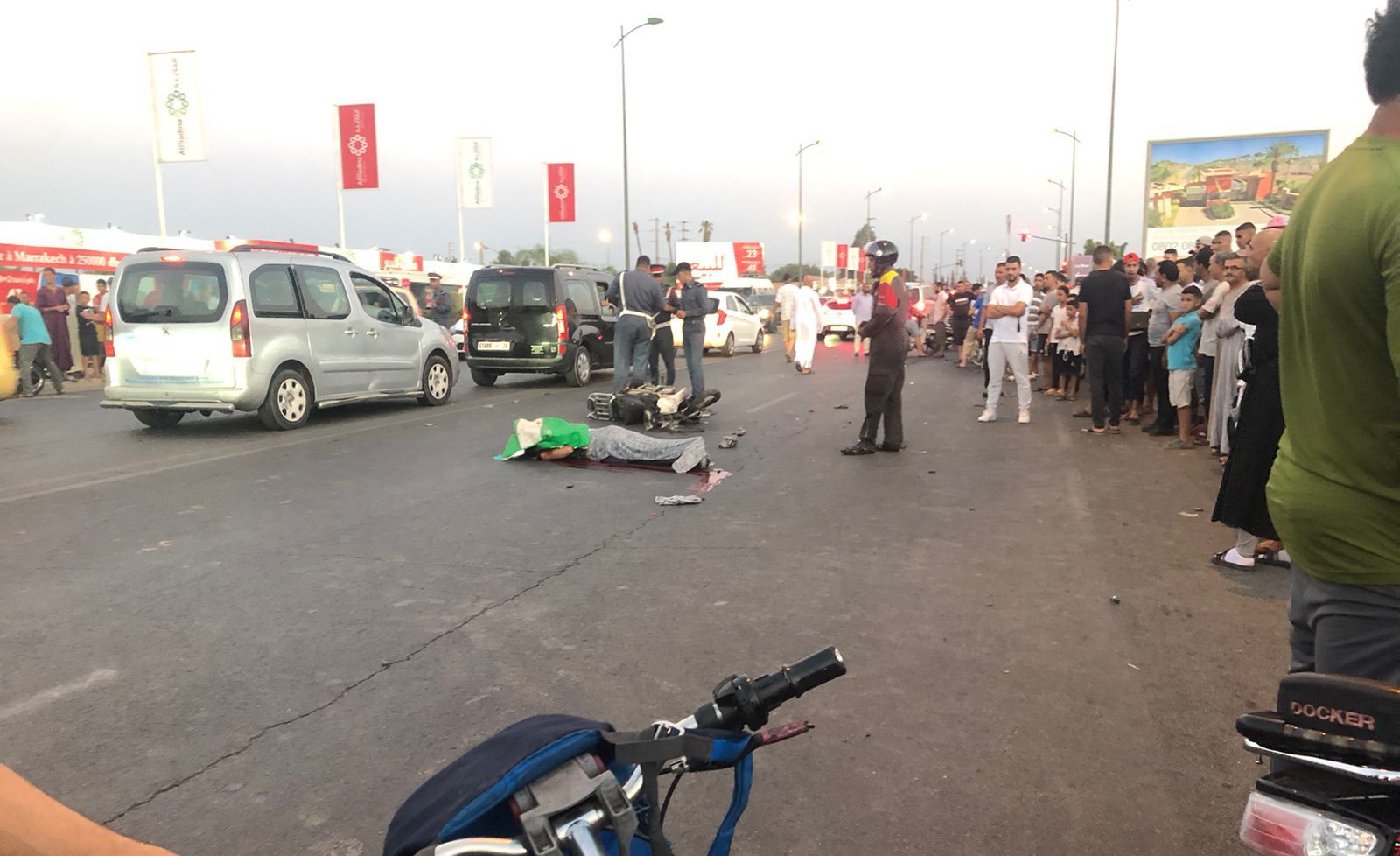 سيارة تردي سائق دراجة نارية قتيلا وتلوذ بالفرار ضواحي مراكش