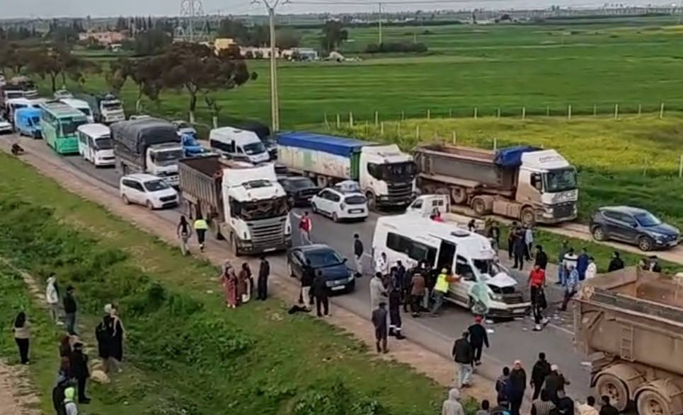 حادثة سير خطيرة على الطريق الوطنية رقم 9 بين برشيد وسطات